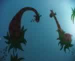 Parents Giraffes Looking over the Baby Crib Theme